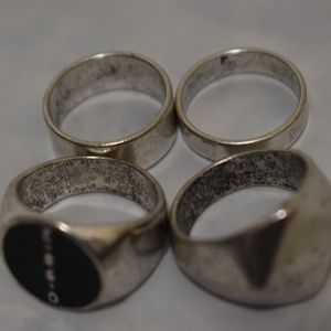 Silver Rings (4 Pack) Small/Medium